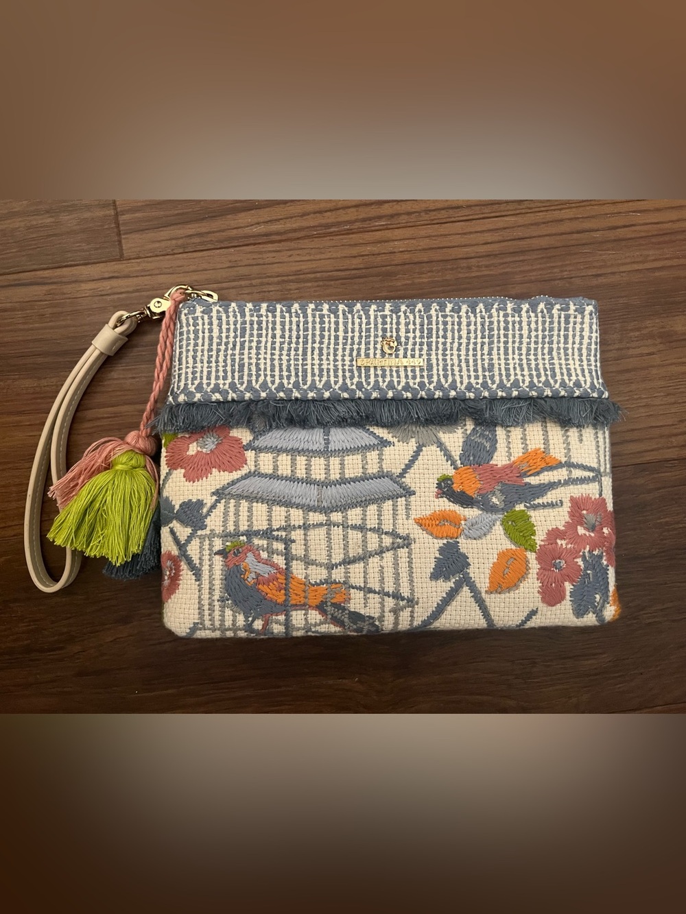 Spartina Embroidered Wristlet